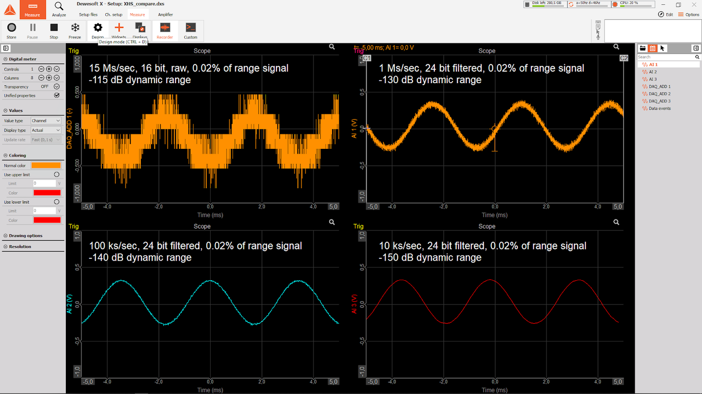 Figure 3: ADC modes of SIRIUS XHS-PWR HybridADC